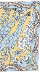 Azure Savannah Giraffe - Limited Hand Painted Cotton Bandana