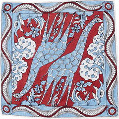 Crimson Harmony Giraffe -Limited Hand Painted Cotton Bandana