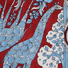 Crimson Harmony Giraffe -Limited Hand Painted Cotton Bandana