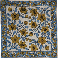 Mustard Bloom Cascade - Limited Hand Painted Cotton Bandana