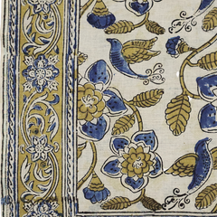 Royal Blue Aviary - Kalamkari Cotton Bandana (KK1516)