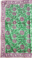 Orchid Meadow Vine - Block Printed Cotton Bandana (KK1559)