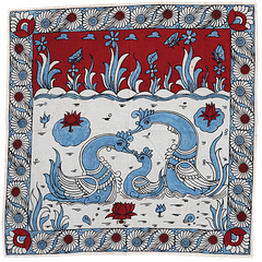 Red Lotus Swan - Limited Hand Painted Cotton Bandana