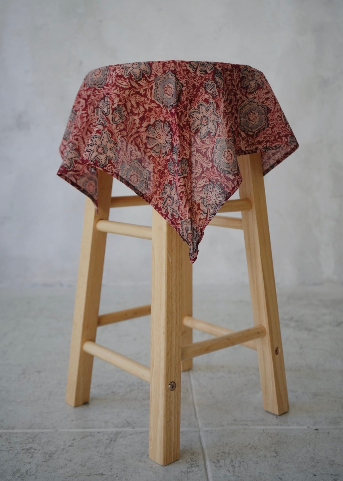 Crimson Blossom - Kalamkari Cotton Bandana