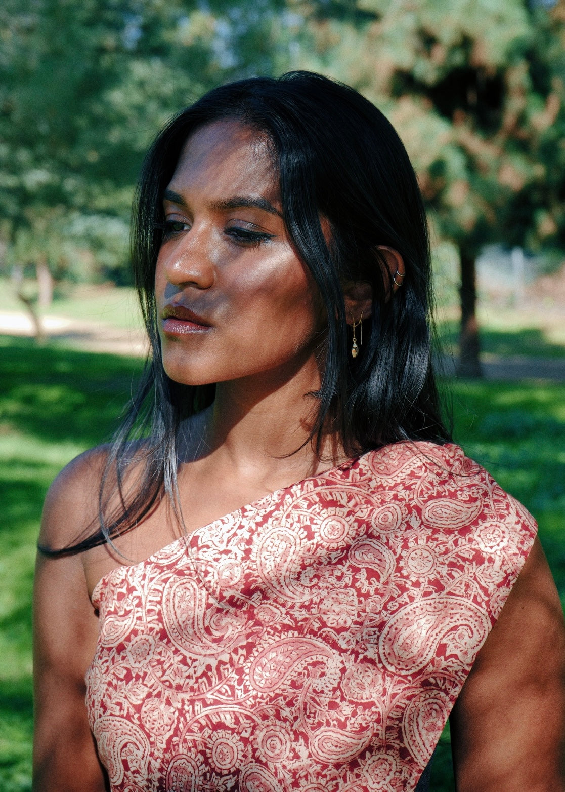 Brick Red Paisley - Kalamkari Cotton Bandana