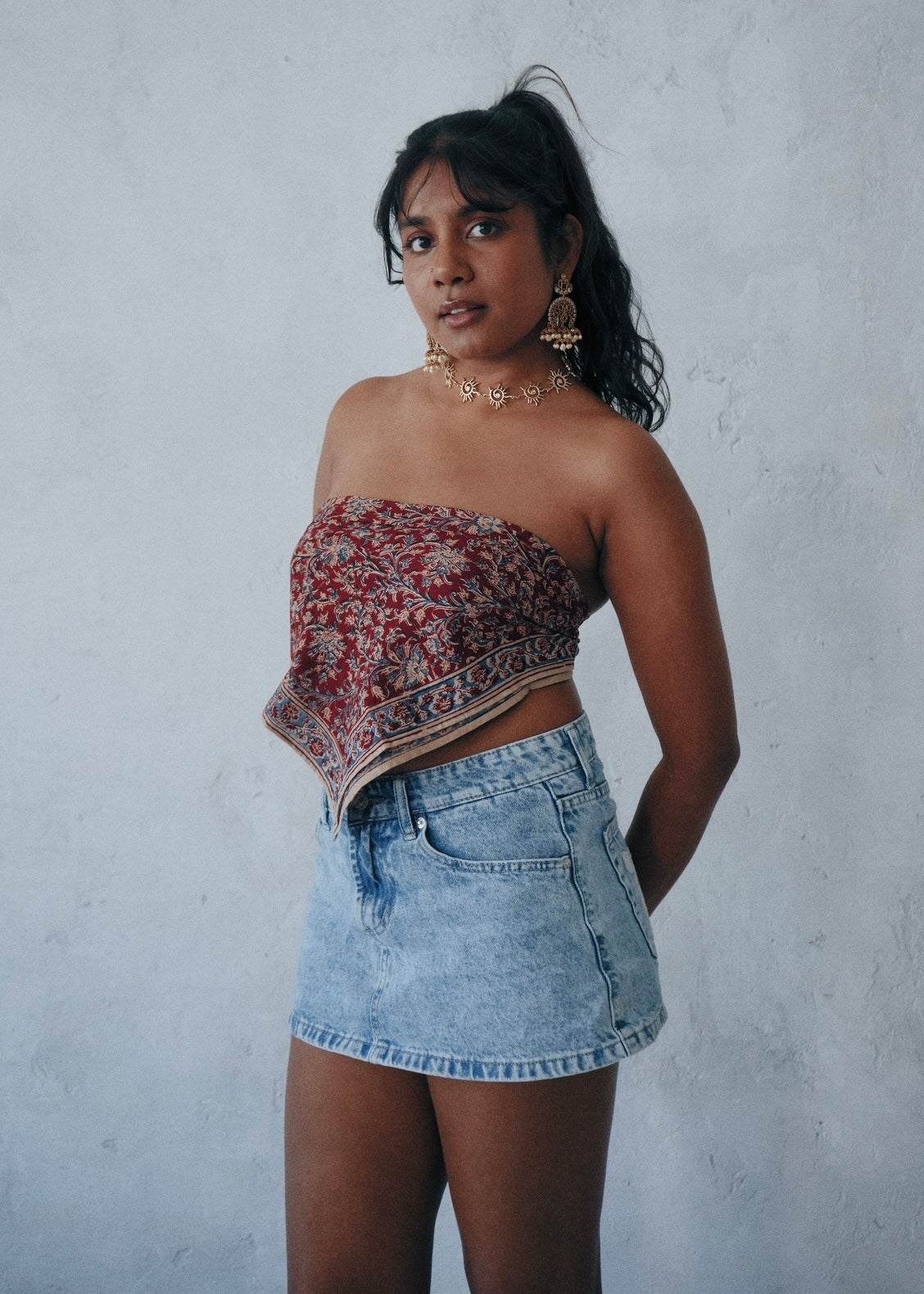 Red Weed - Kalamkari Cotton Bandana