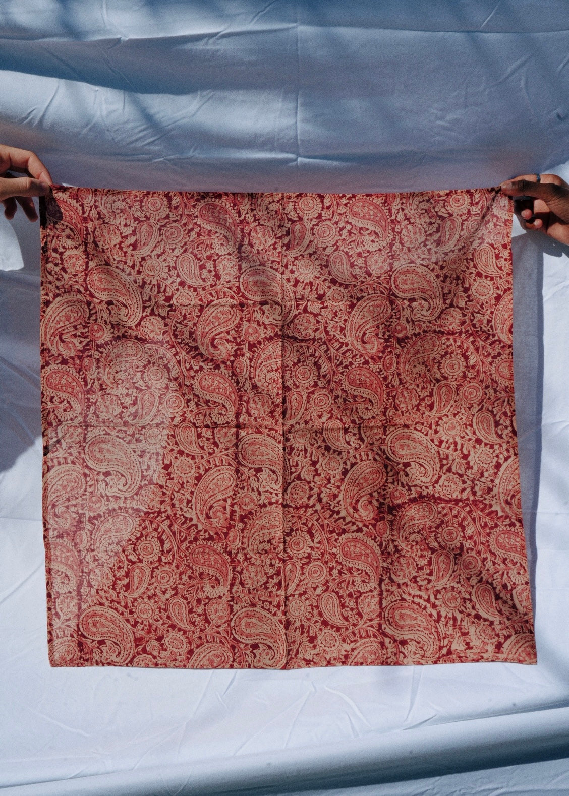 Brick Red Paisley - Kalamkari Cotton Bandana