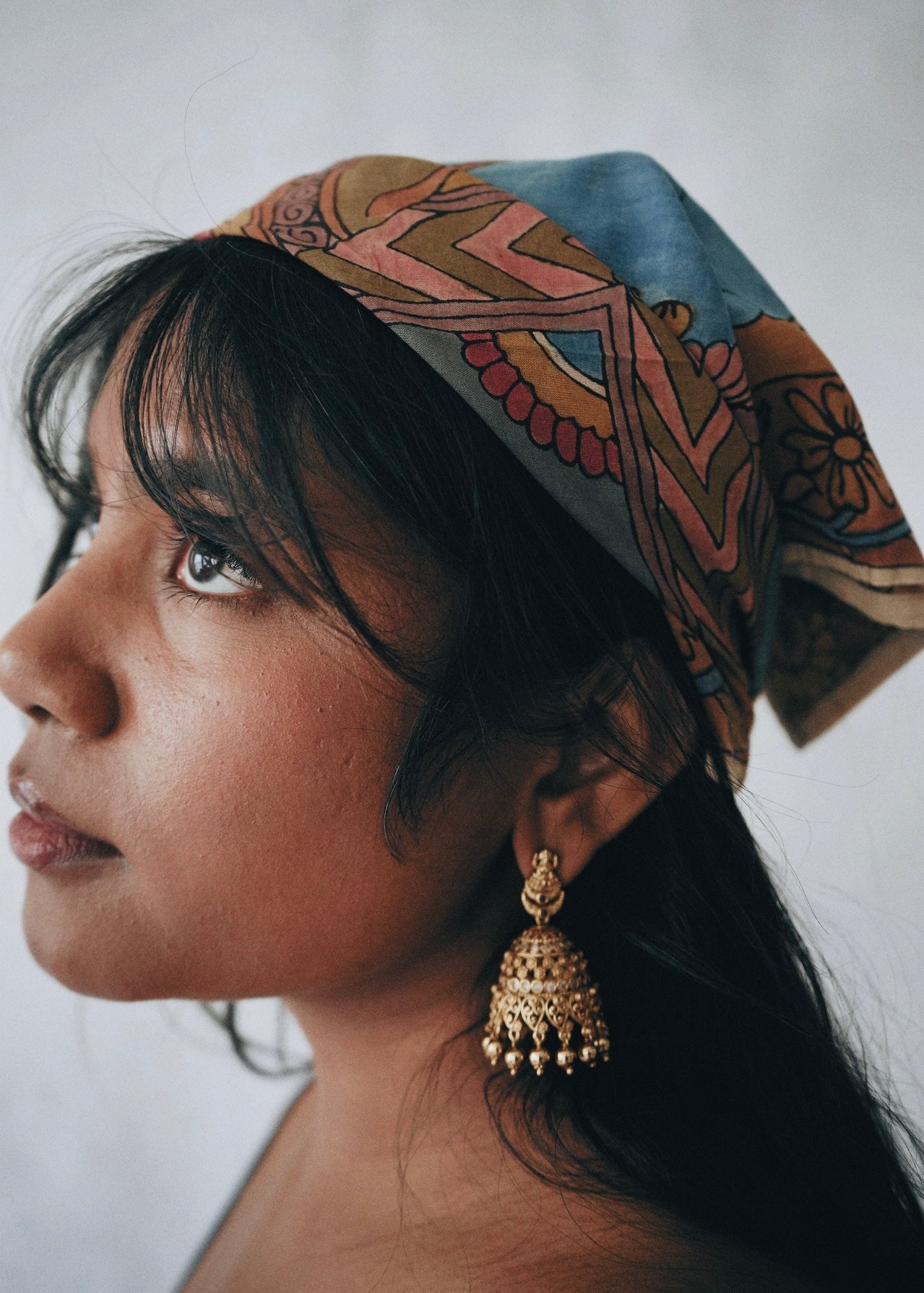 Elephants Night - Limited Edition Hand Painted Cotton Bandana