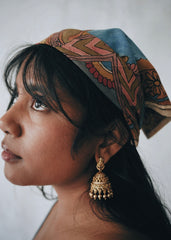 Elephants Night - Limited Edition Hand Painted Cotton Bandana