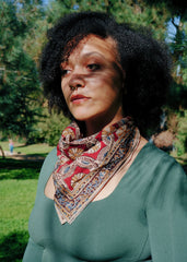 Spiraling Daisies - Kalamkari Cotton Bandana