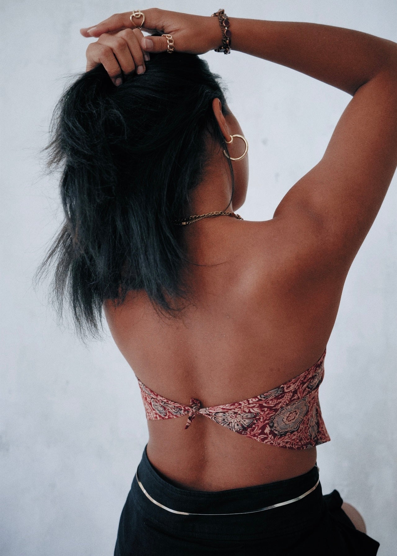 Crimson Blossom - Kalamkari Cotton Bandana