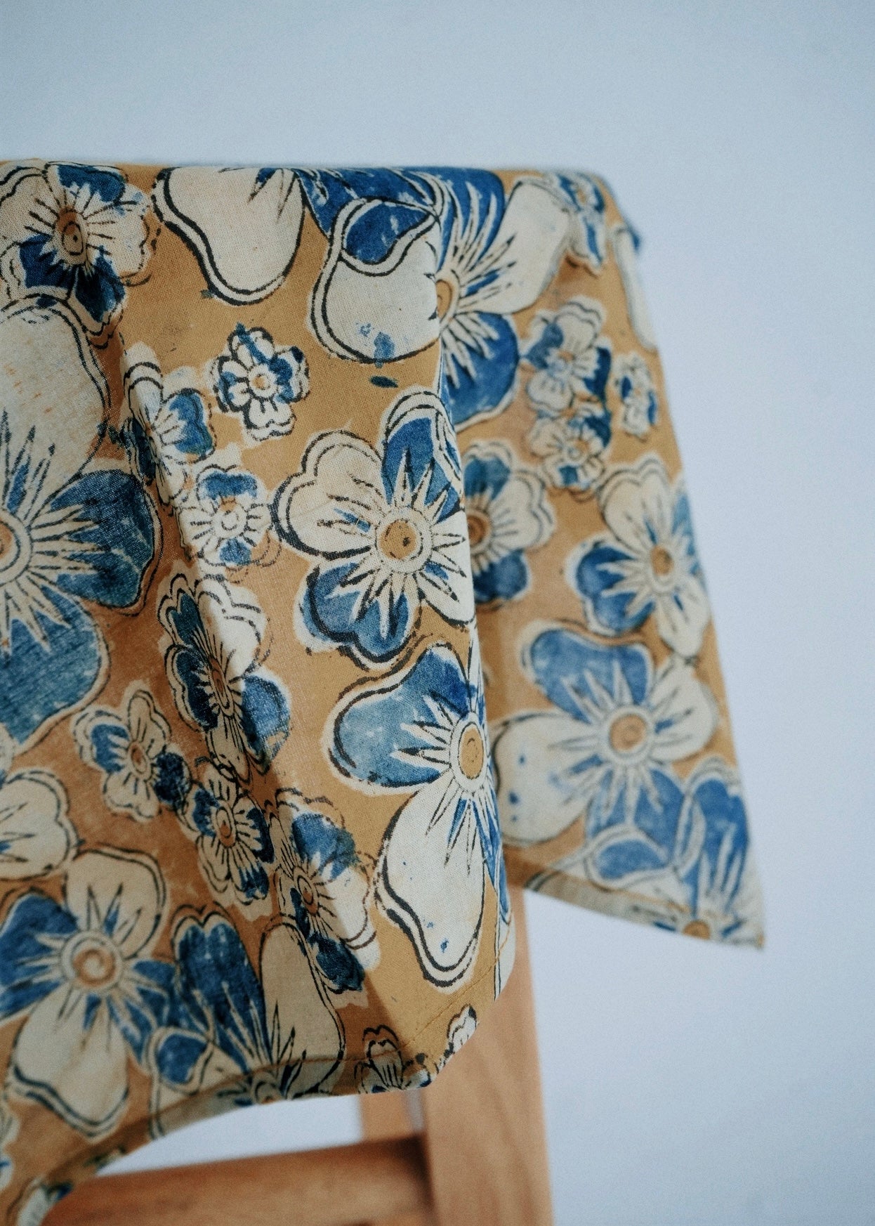 Sea Salt Sunflowers - Kalamkari Cotton Bandana