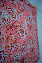 Fire Lillies - Hand Block Printed Cotton Bandana