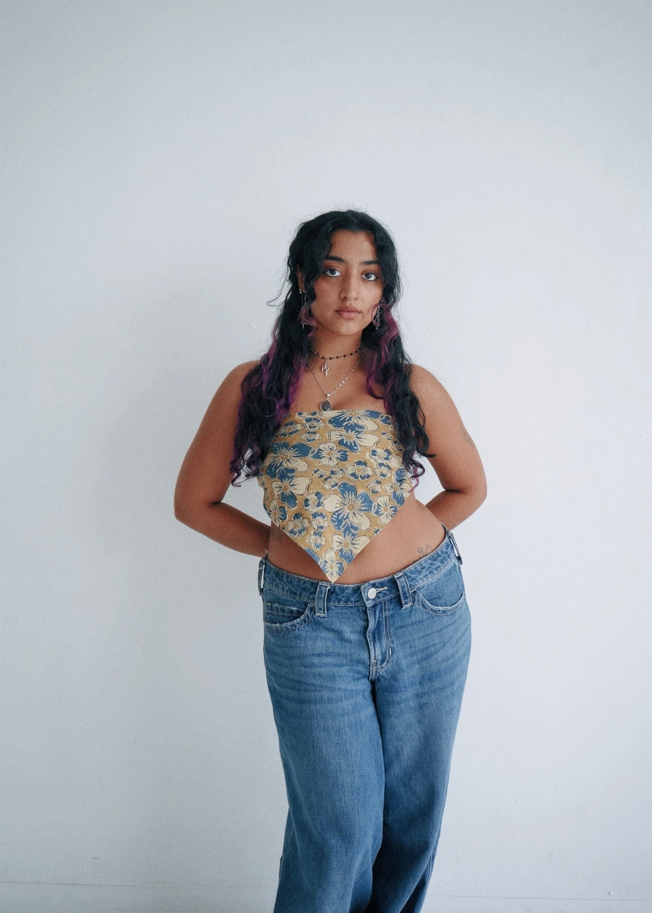 Sea Salt Sunflowers - Kalamkari Cotton Bandana