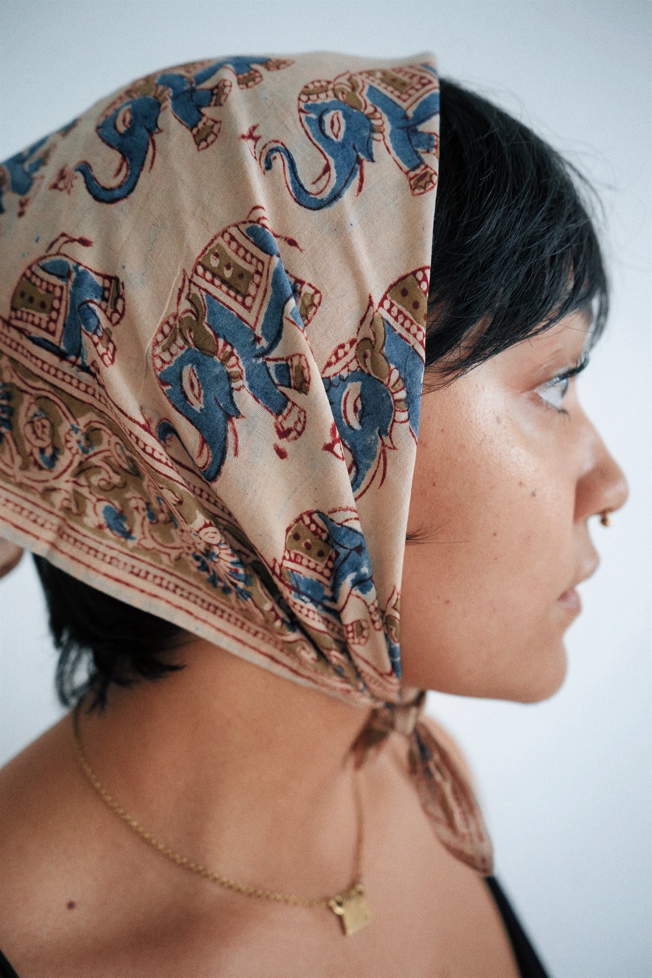 Midnight Mirage - Kalamkari Cotton Bandana