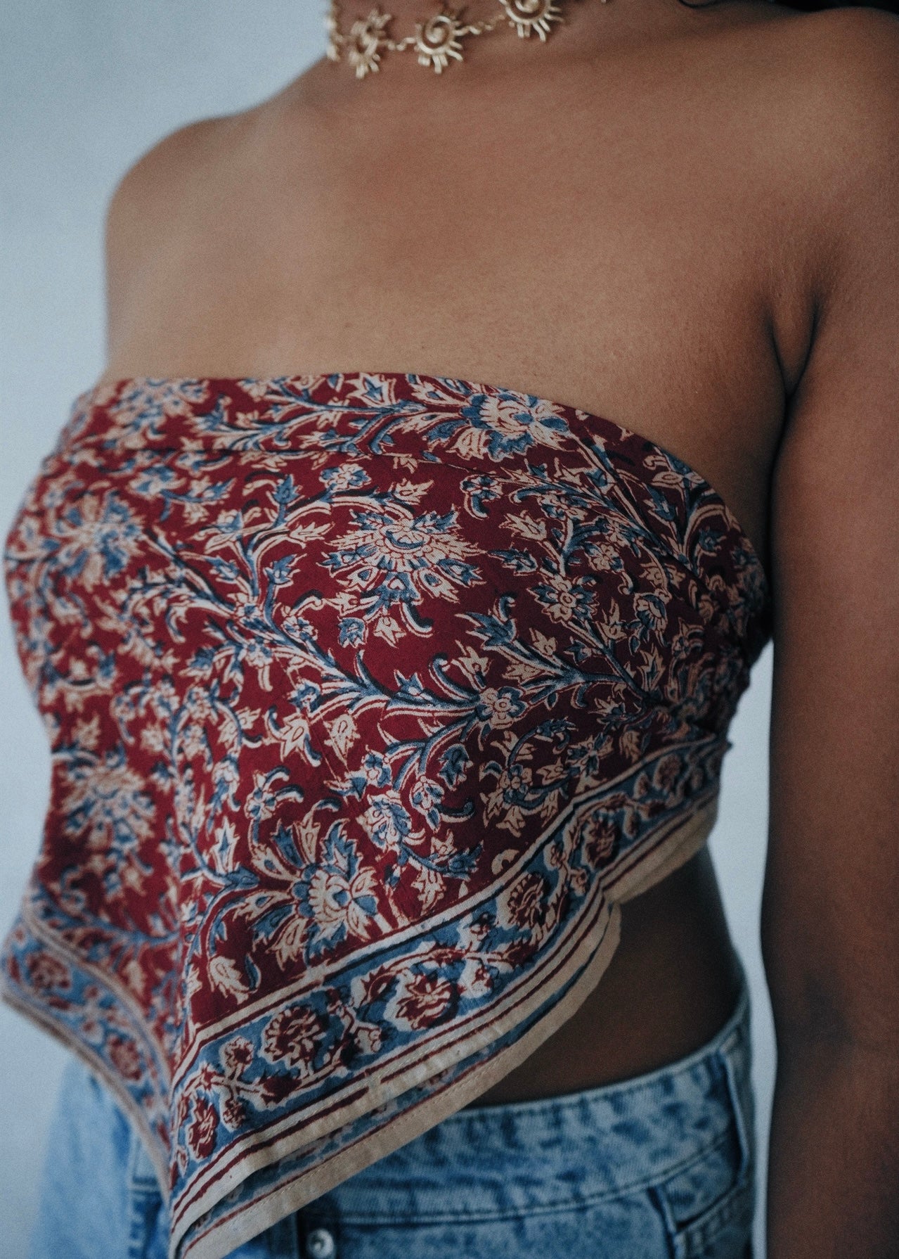 Red Weed - Kalamkari Cotton Bandana