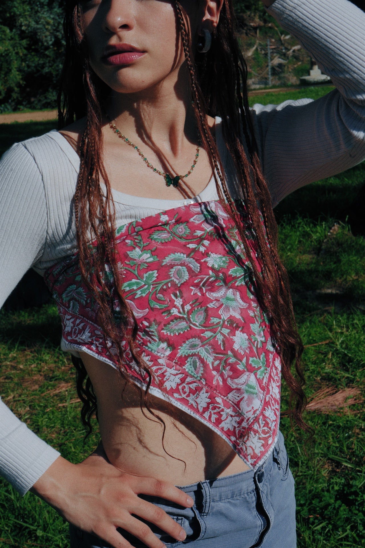 Venus Flytrap - Kalamkari Cotton Bandana