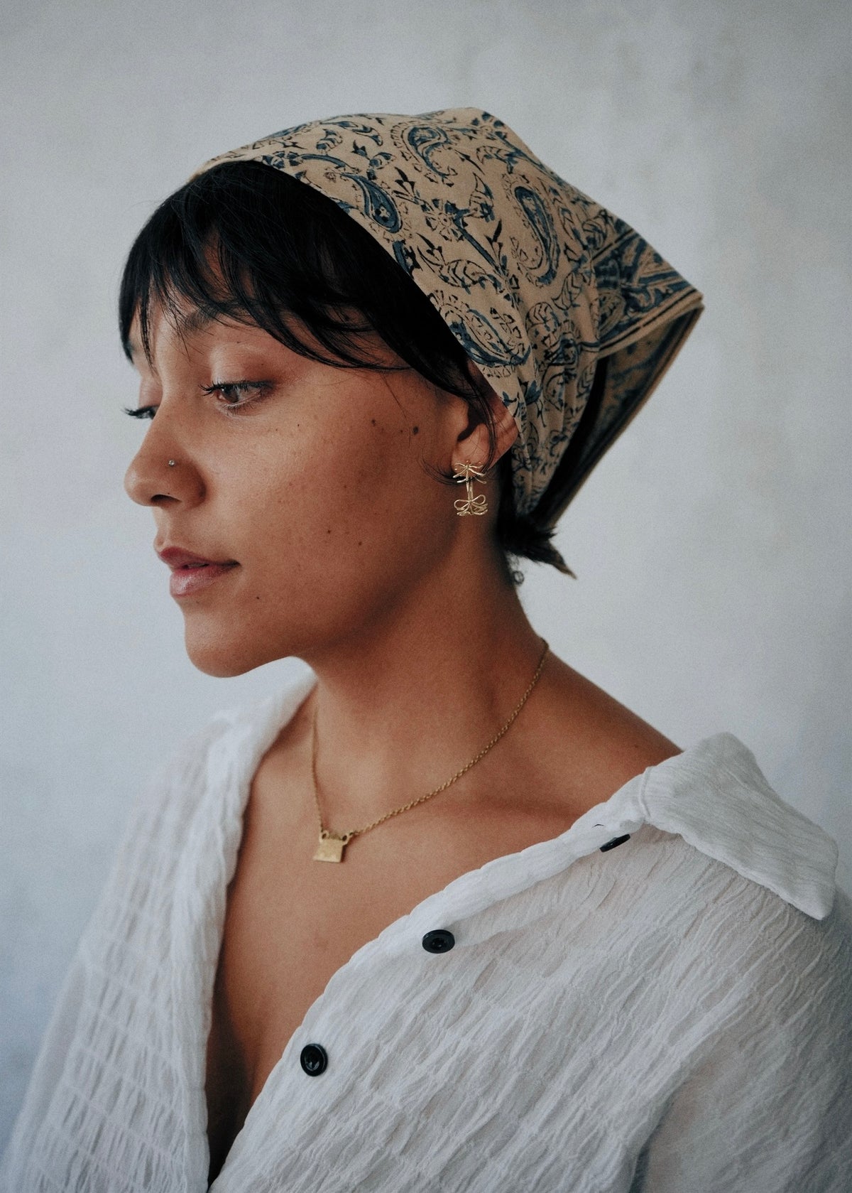 Blue Paisley - Kalamkari Cotton Bandana