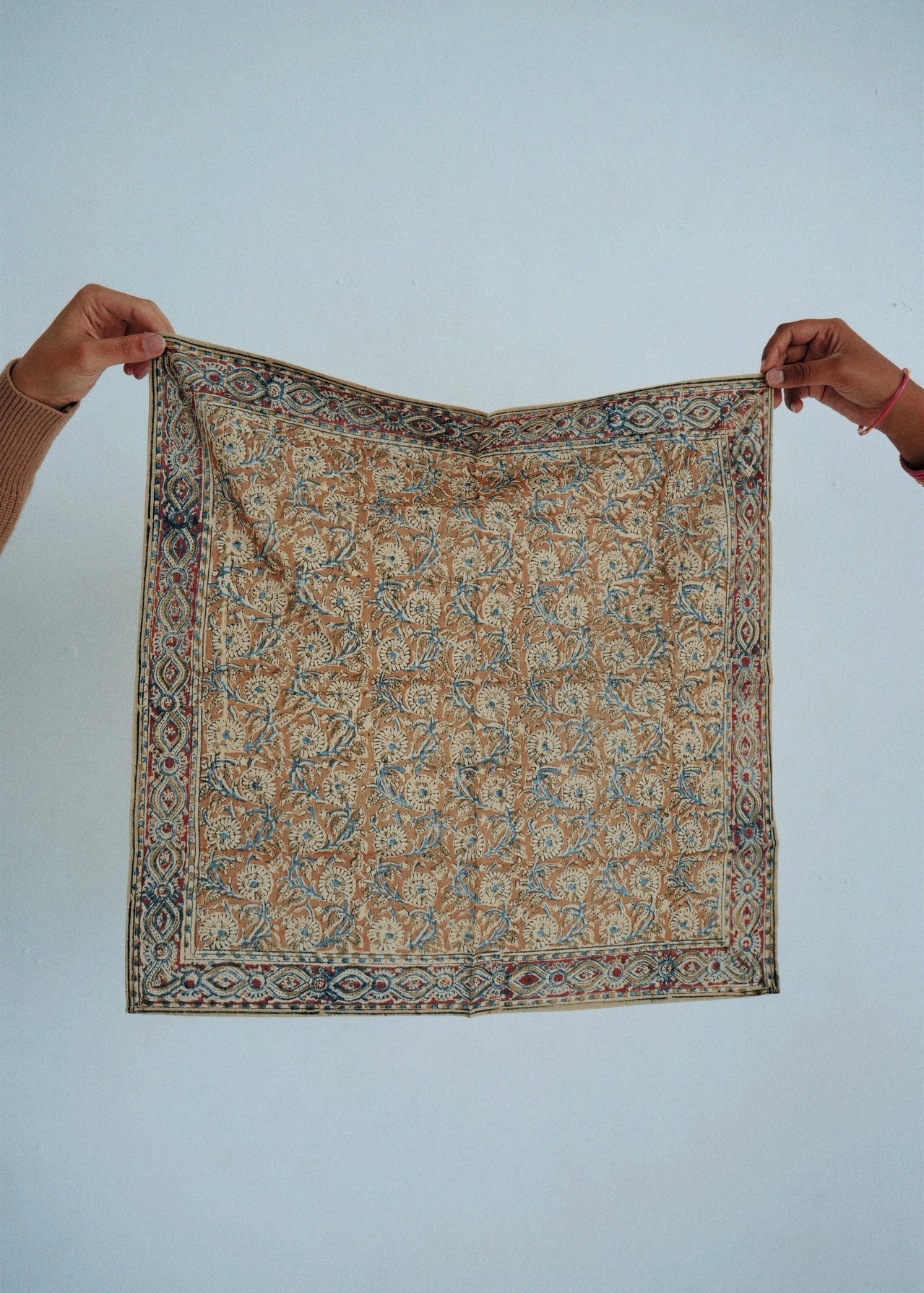 Ivory Eyelet - Kalamkari Cotton Bandana