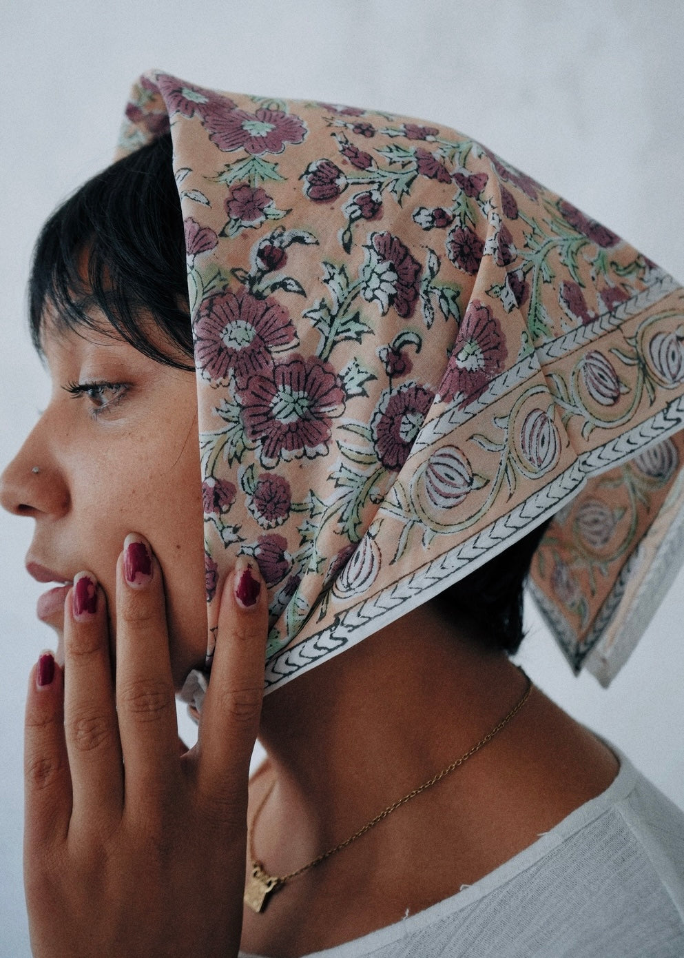 Gulbahar - Hand Block Printed Cotton Bandana