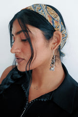 Cobalt Floral - Kalamkari Cotton Bandana