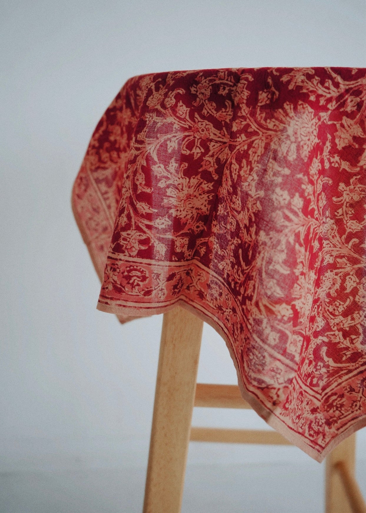 Crimson Twist - Kalamkari Cotton Bandana