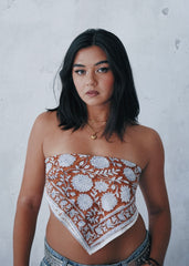 Chestnut Blossoms - Hand Block Printed Cotton Bandana
