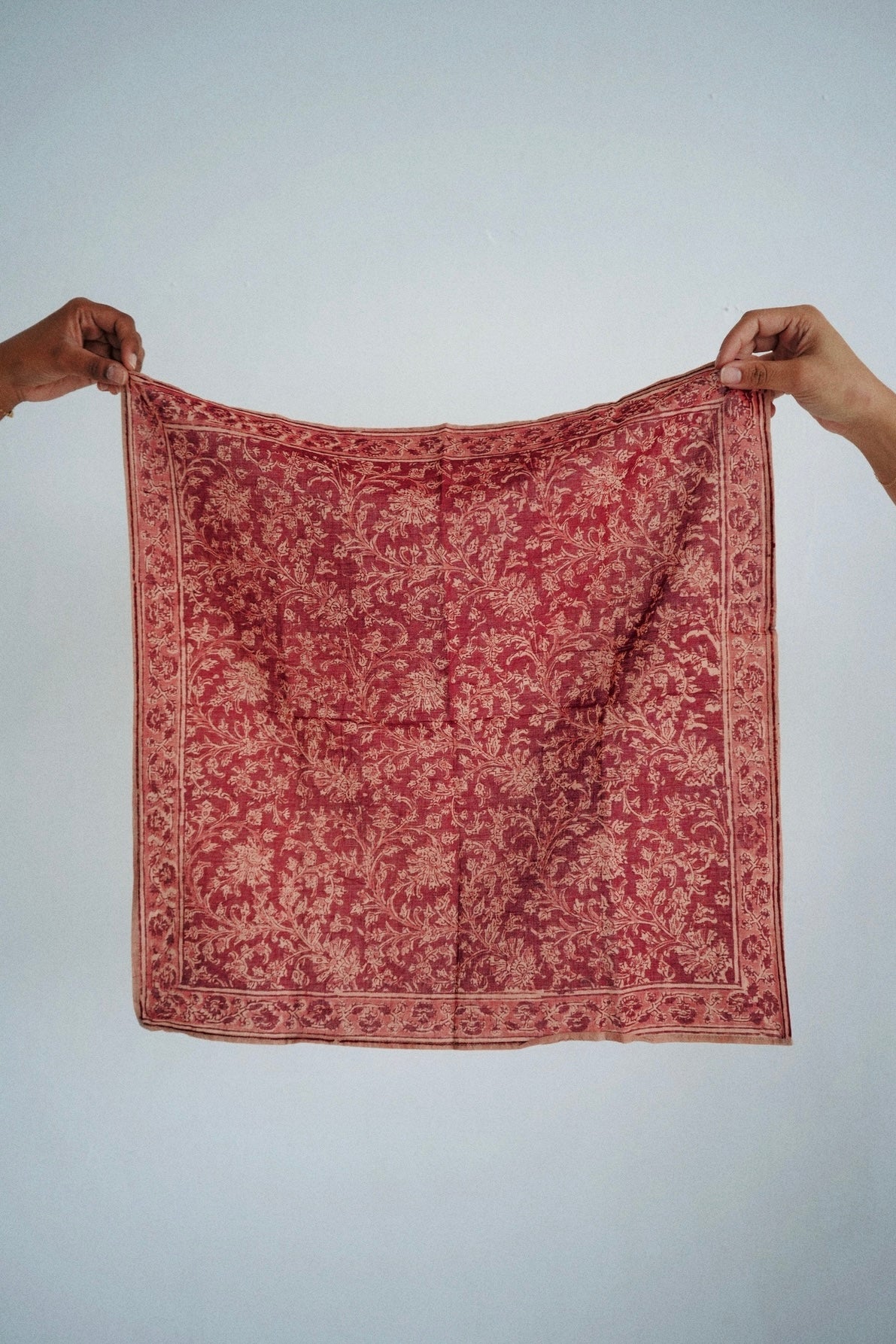 Crimson Twist - Kalamkari Cotton Bandana