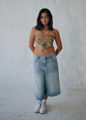 Sapphire Bloom - Kalamkari Cotton Bandana