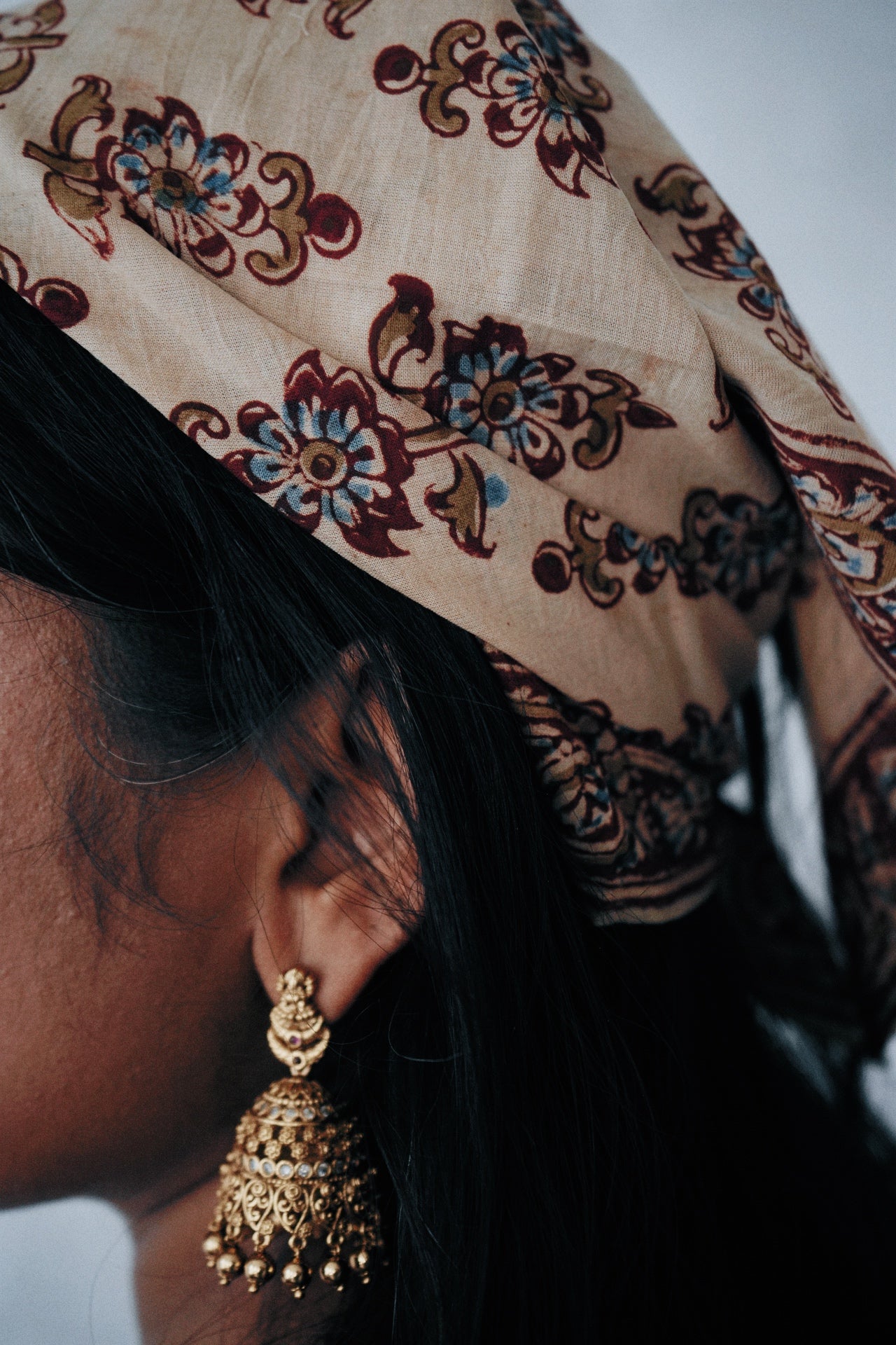 Petal Staircase - Kalamkari Cotton Bandana