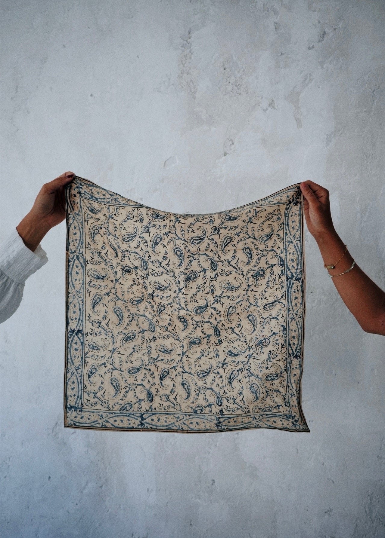 Blue Paisley - Kalamkari Cotton Bandana