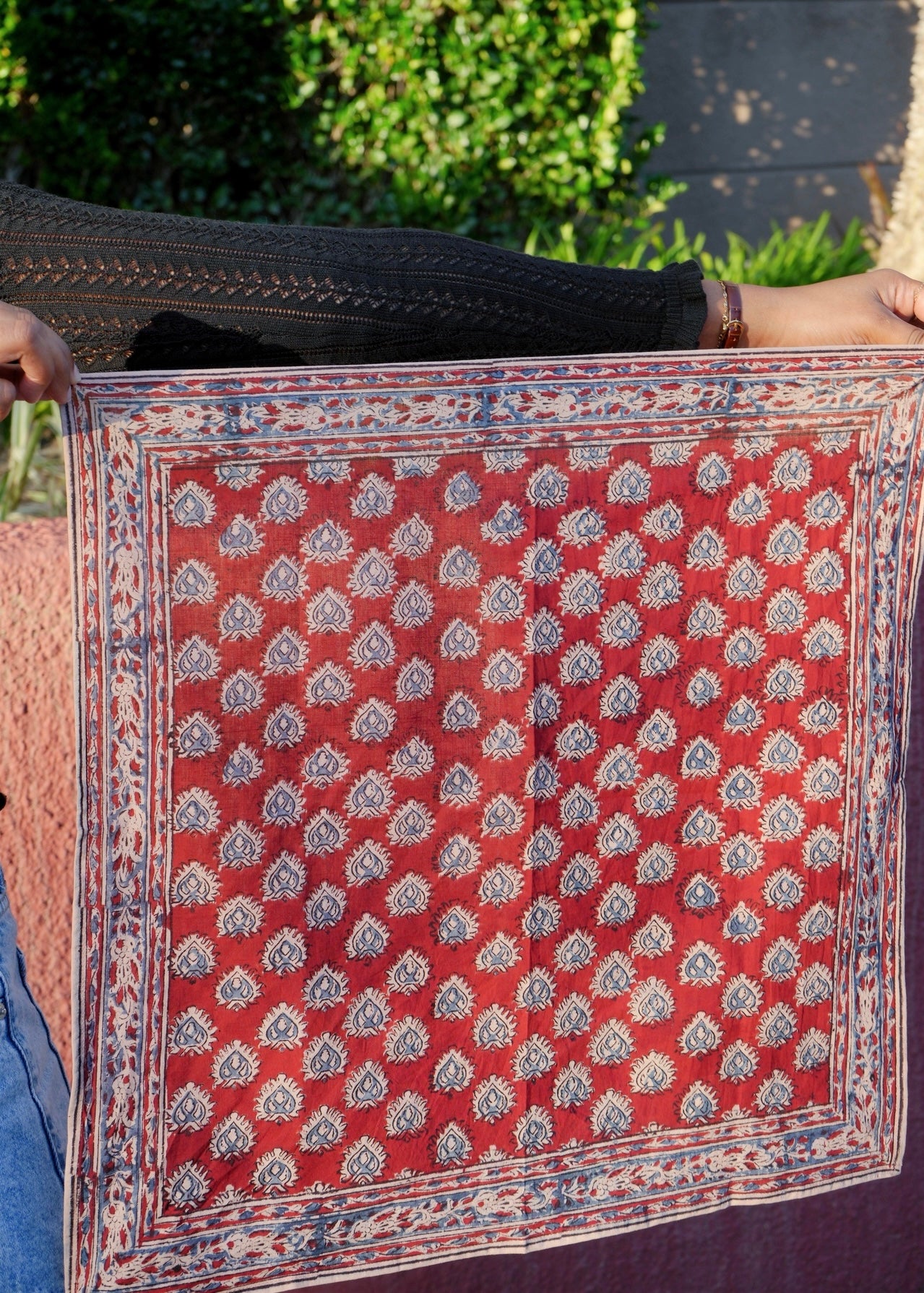 Diya's Flame- Kalamkari Cotton Bandana