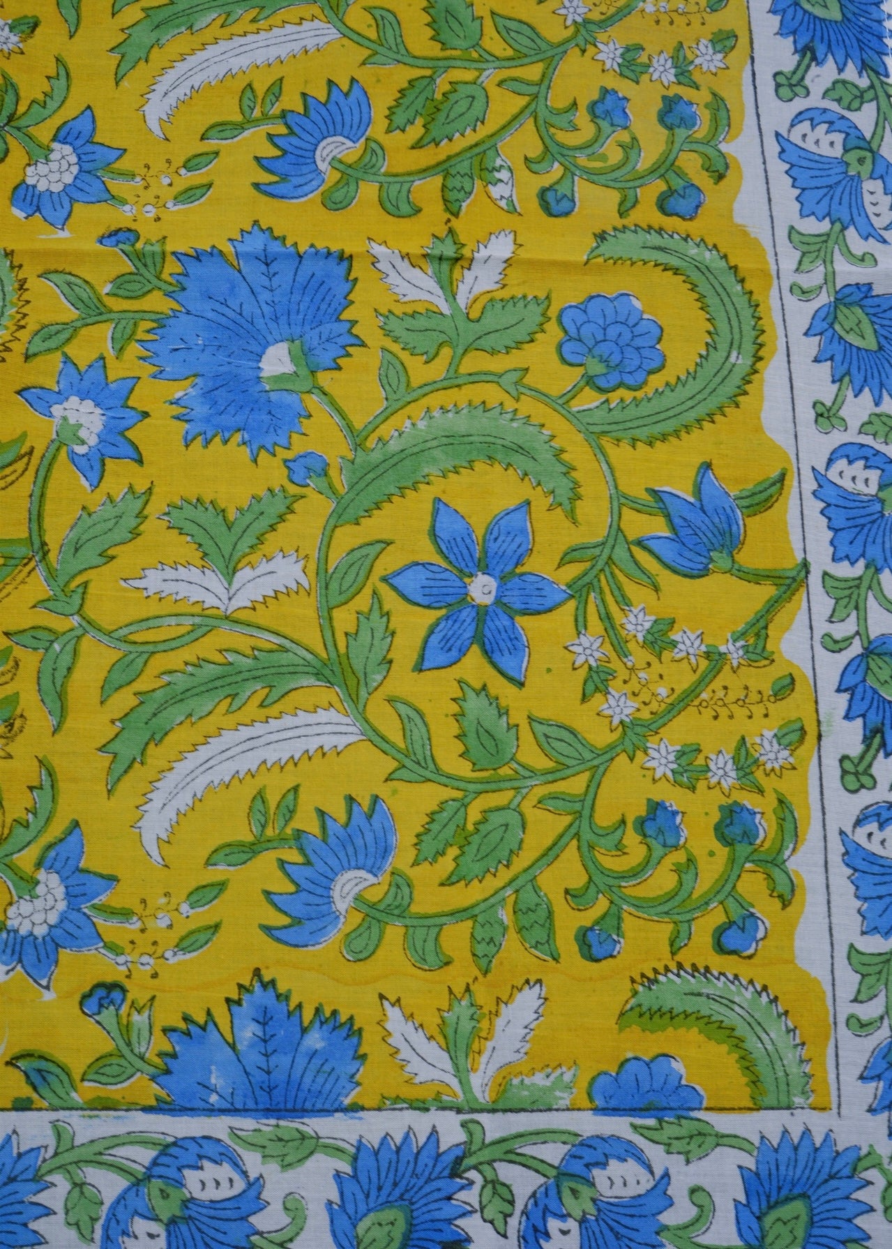 Lotus Trail - Block Printed Cotton Bandana