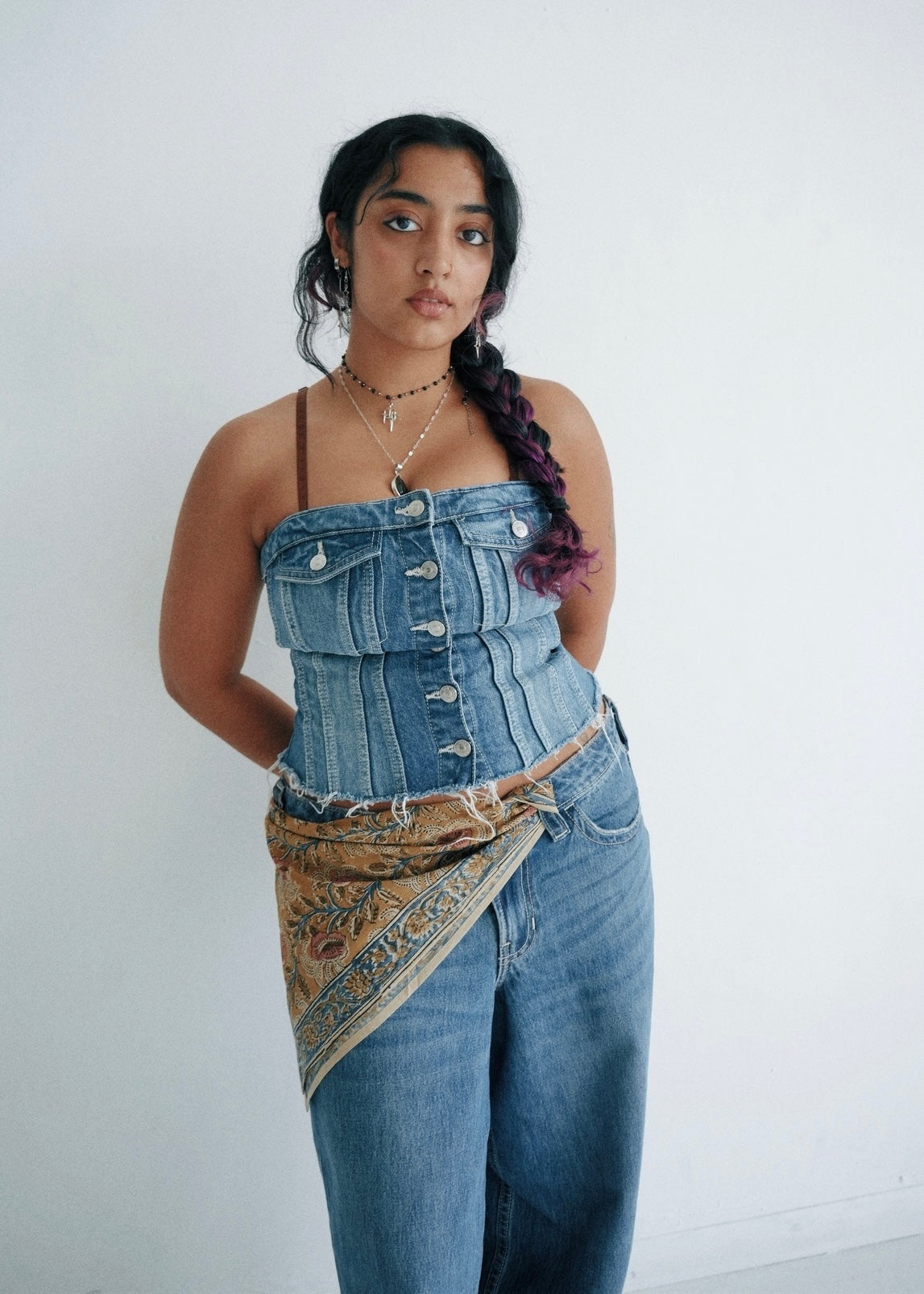 Cobalt Floral - Kalamkari Cotton Bandana