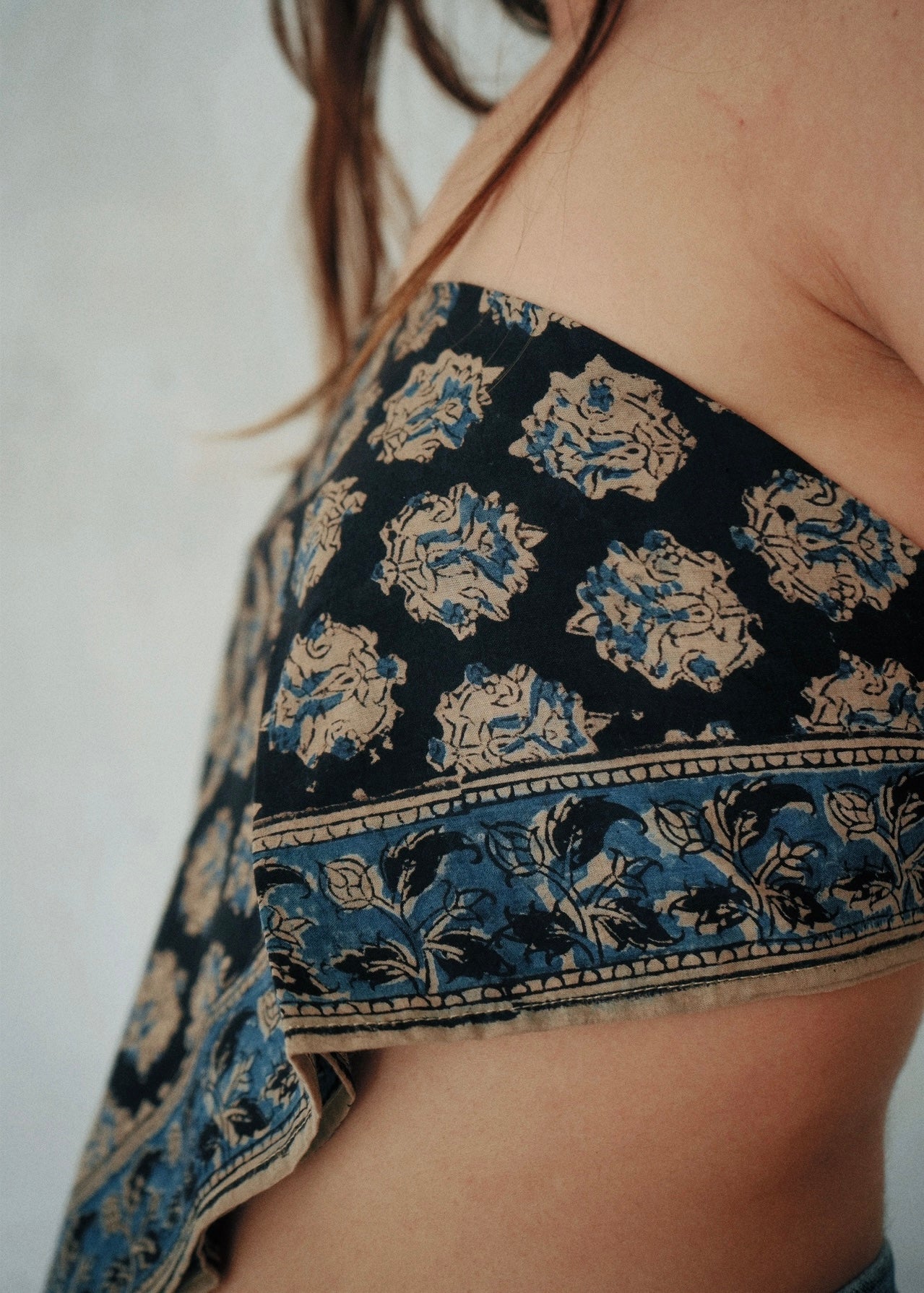 Indigo Ornaments - Kalamkari Cotton Bandana