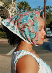 Water Color - Block Printed Cotton Bandana