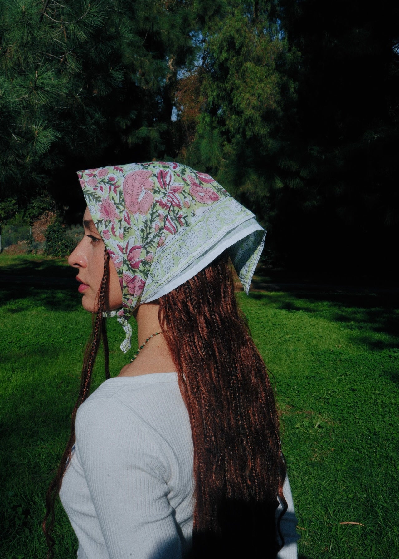 Spring Rose Garden - Block Printed Cotton Bandana