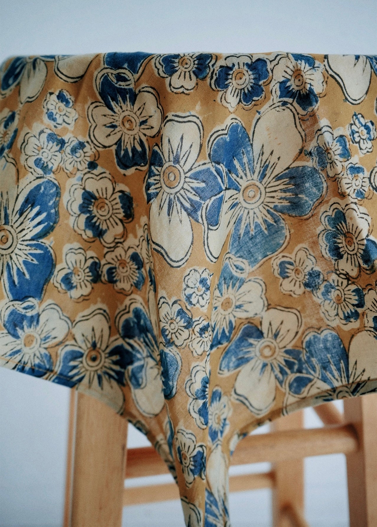 Sea Salt Sunflowers - Kalamkari Cotton Bandana