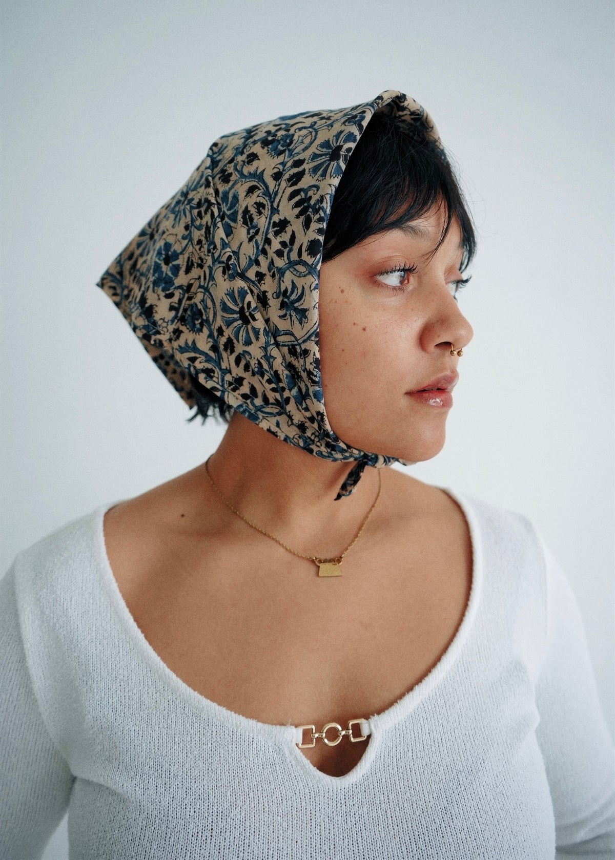 Sprouting Seeds - Kalamkari Cotton Bandana