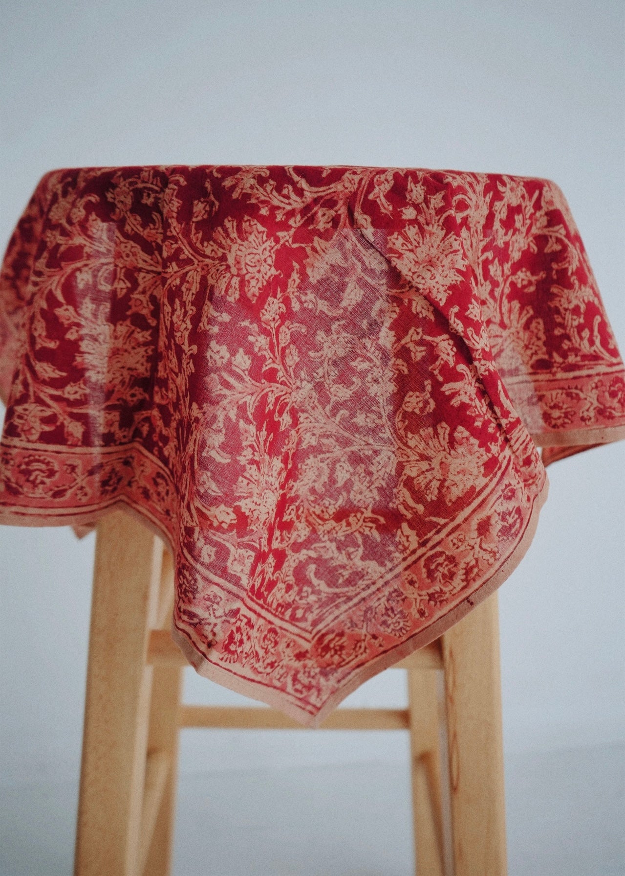 Crimson Twist - Kalamkari Cotton Bandana