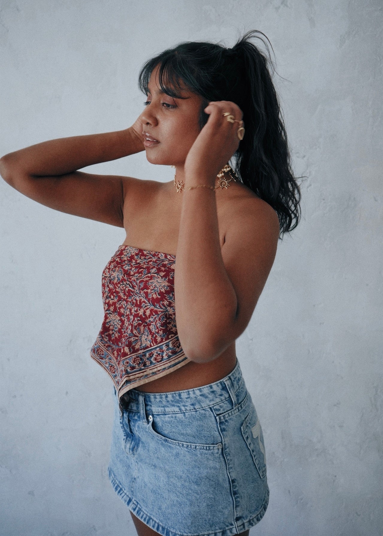 Red Weed - Kalamkari Cotton Bandana