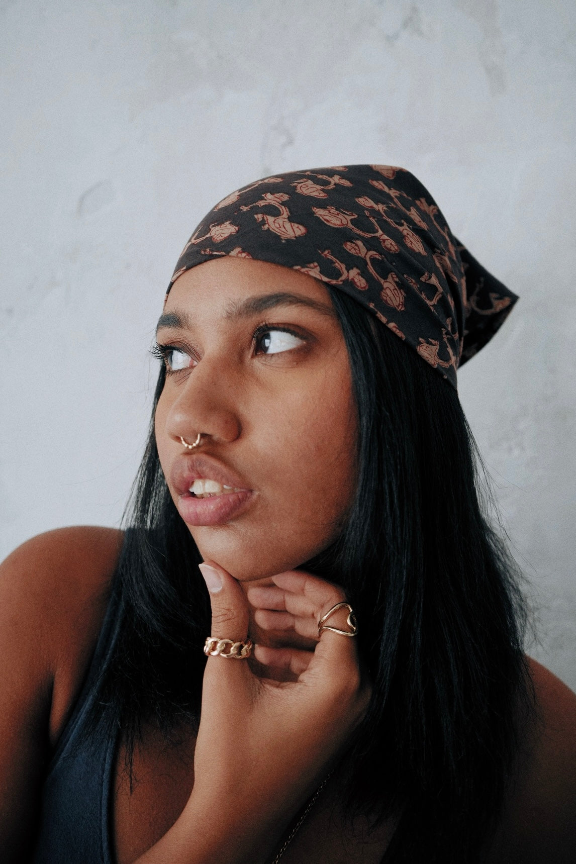 Midnight Ride - Kalamkari Cotton Bandana