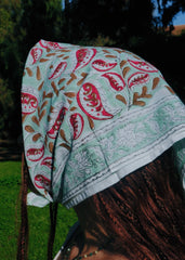 Mint Blush - Block Printed Cotton Bandana