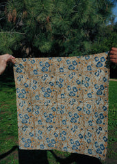 Blueberry Vine (Yellow) - Kalamkari Cotton Bandana