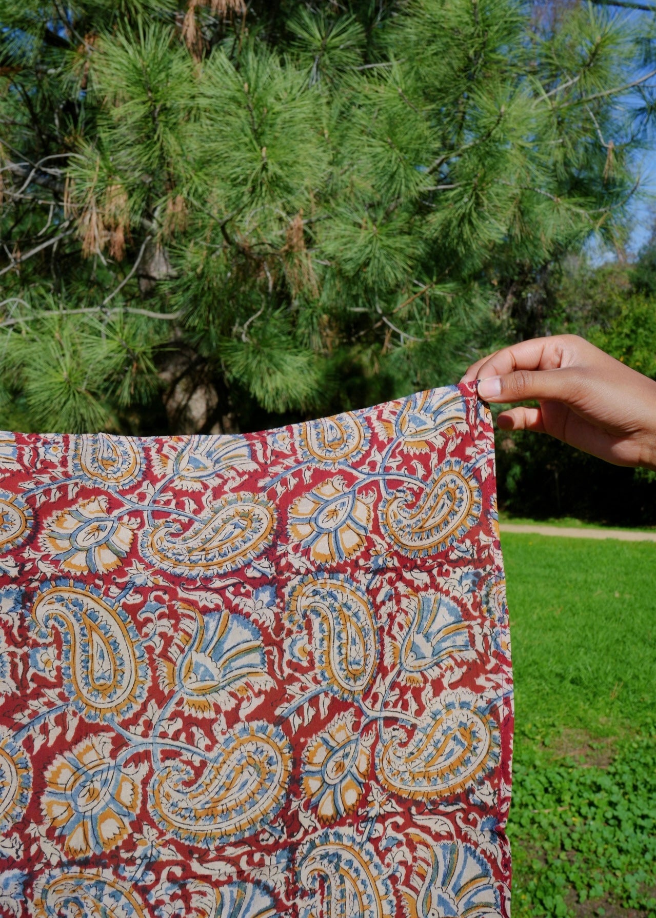 Pomegranate Jungle  - Kalamkari Cotton Bandana
