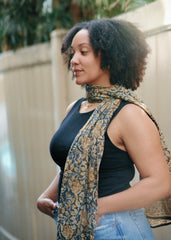 Sahara Rivers - Hand Block Printed Scarf (600-060)
