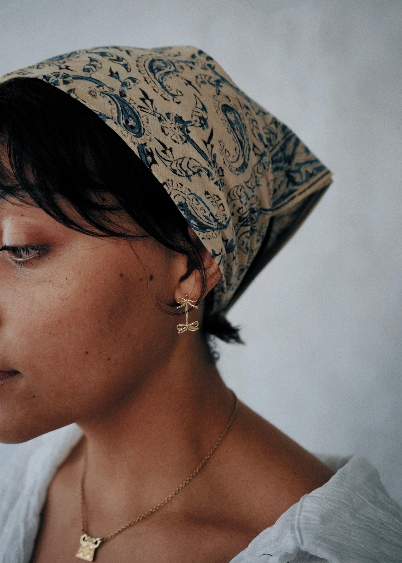 Blue Paisley - Kalamkari Cotton Bandana