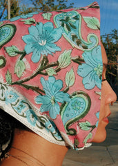 Water Color - Block Printed Cotton Bandana