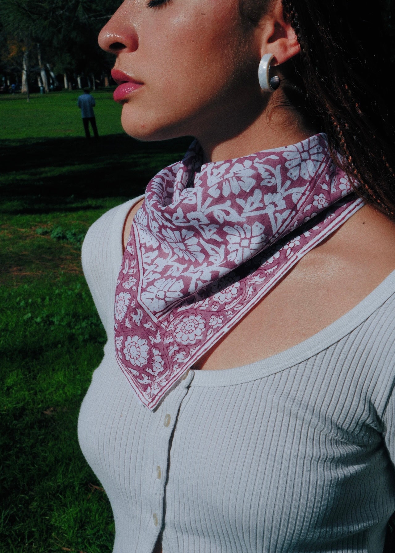 Plum Mithai  - Block Printed Cotton Bandana