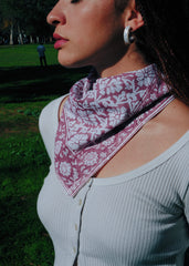 Plum Mithai  - Block Printed Cotton Bandana